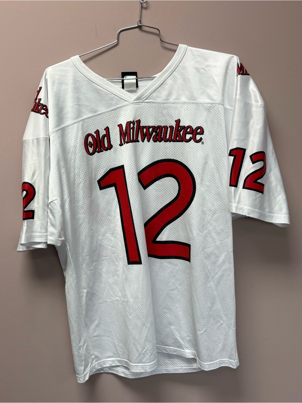 Wilson White Mesh Jersey with Red Number 12